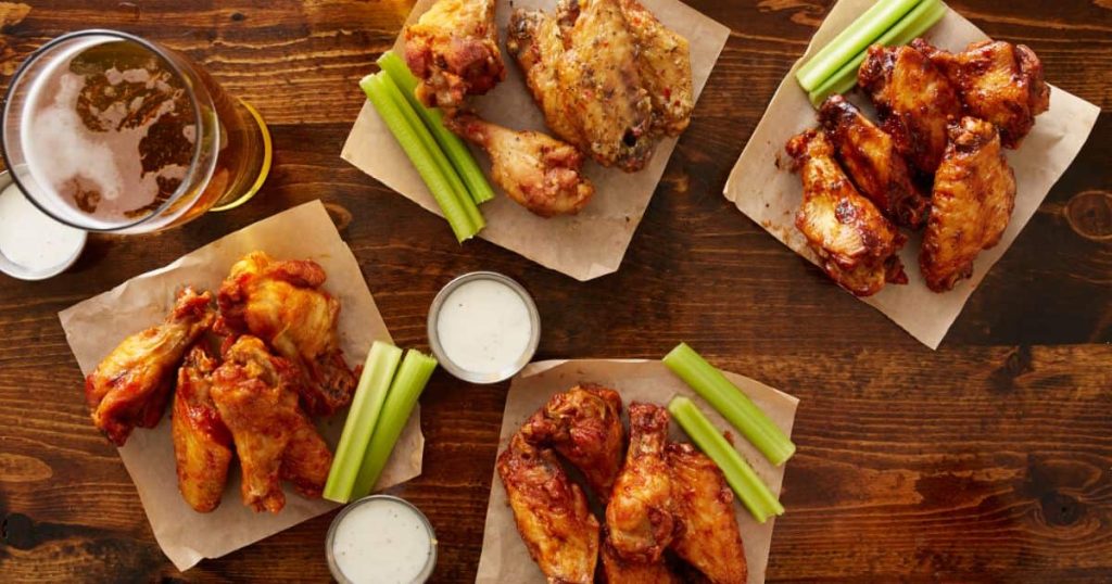 Buffalo chicken wings on the table